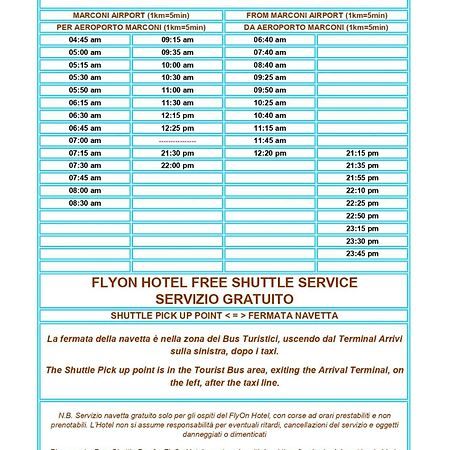 Flyon Hotel & Conference Center Bolonia Exterior foto Menu of Free Shuttle service